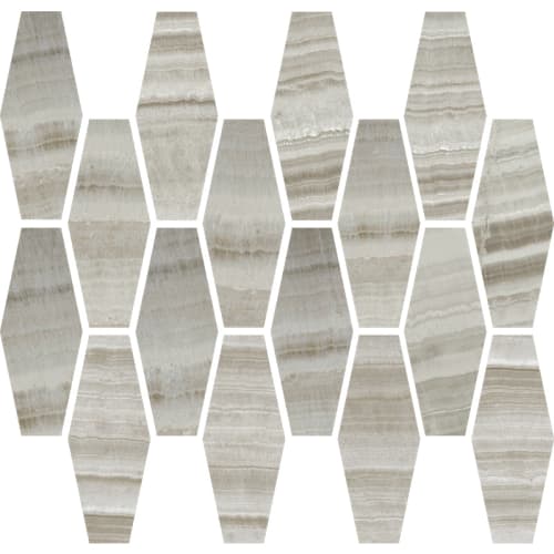 Happy Floors Onyx Silver Long Hex Mosaic Polished 7058-G Tile