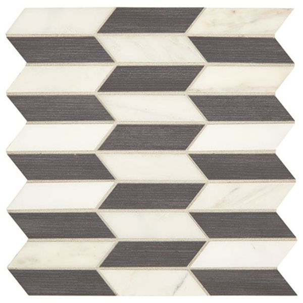 Marazzi Castellina Stone Mosaics White And Midnight Gray