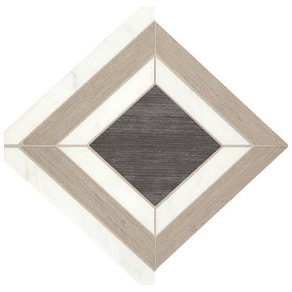 Marazzi Castellina Stone Mosaics White And Midnight Gray