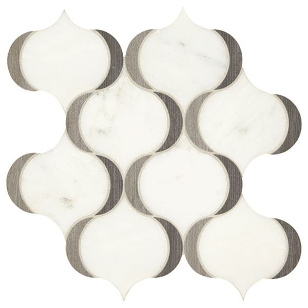 Marazzi Castellina Stone Mosaics White And Midnight Gray