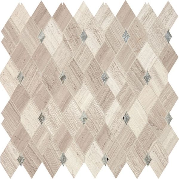 Daltile Lavaliere Chenille White/Antique Mirror
