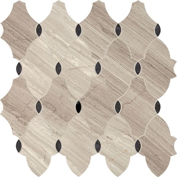 Daltile Lavaliere Chenille White/Blk Ant Mirror