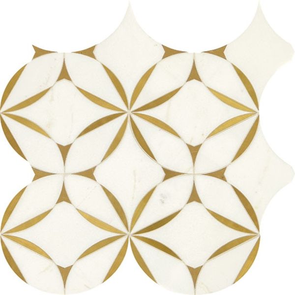 Daltile Lavaliere Thassos White/ Brass