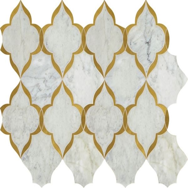 Daltile Lavaliere Carrara White/ Brass
