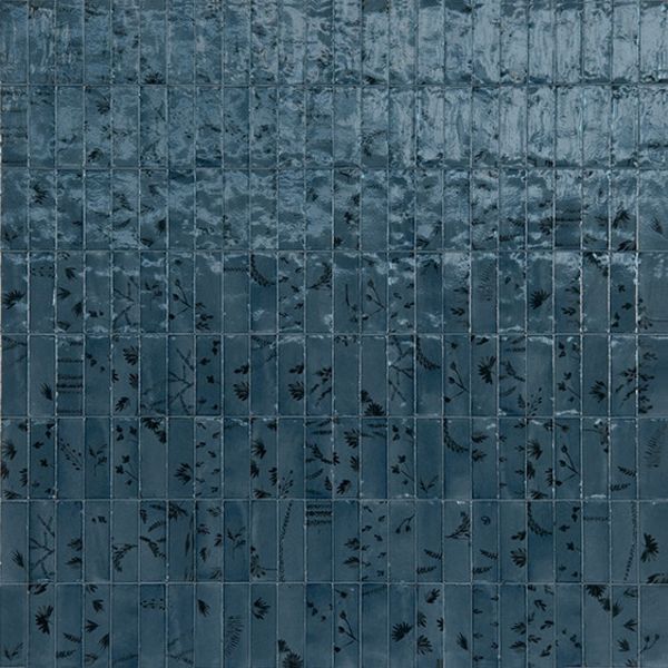 Marazzi Rice Blu Deco Leaf