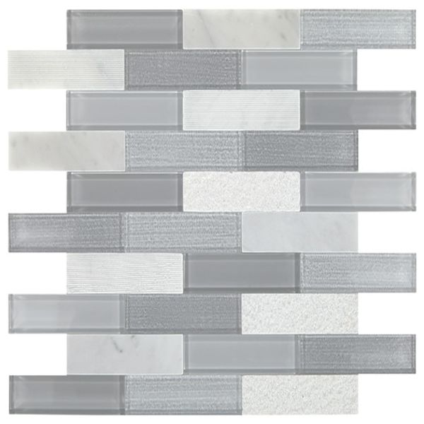 Daltile Simplystick Mosaix Stormy Mist and glass Blend