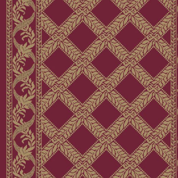 Kane Carpet Garden Trellis Runner Red Satin