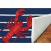 Liora Manne Frontporch Lobster on Stripes Navy Room Scene
