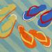 Liora Manne Frontporch Flip Flops Blue Collection