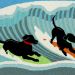Liora Manne Frontporch Surfing Dogs Ocean Collection