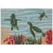 Liora Manne Frontporch Swimming Baby Turtles Navy Collection