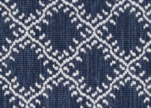 Couristan Phoenician Stria Leaf Trellis Stria , Denim 3613/0005