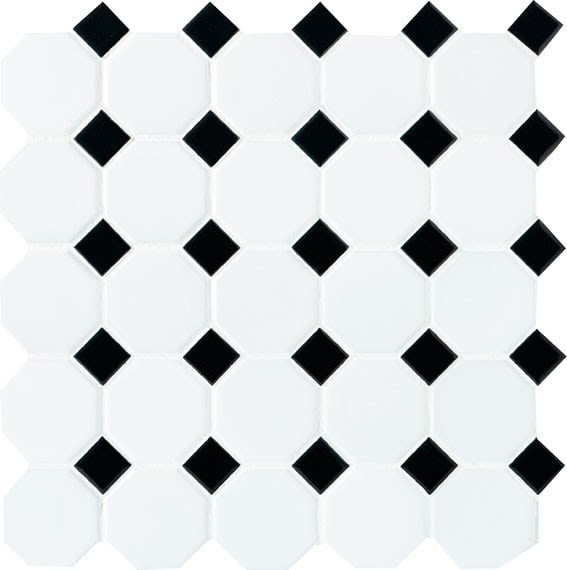 Daltile Octagon & Dot Matte White 6501ODB2MT