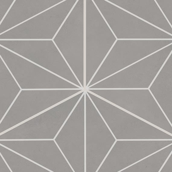 Daltile Scrapbook Memory Grey Asanoha SB38HEX89MT
