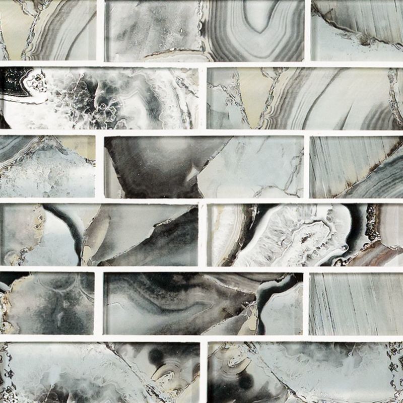 MSI Glass Tile 2x6 Subway Glass Midnight Agate