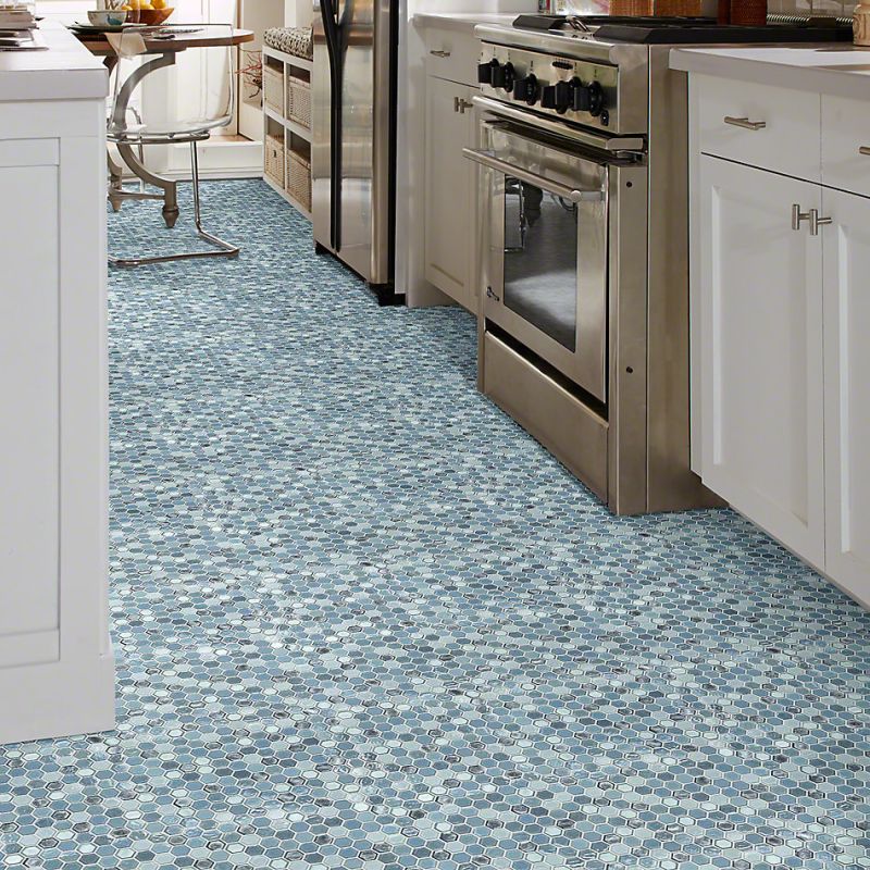 Shaw Floors Ceramic Solutions Molten Hexagon Glass Santorini