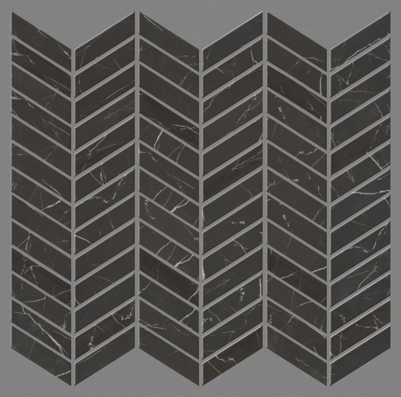 Shaw Floors Ceramic Solutions Gala Chevron Black Tie