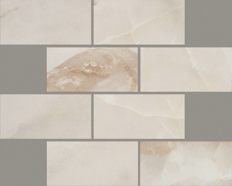 Shaw Floors Ceramic Solutions Gemstone Brick Mosaic Matte 3x Ivory