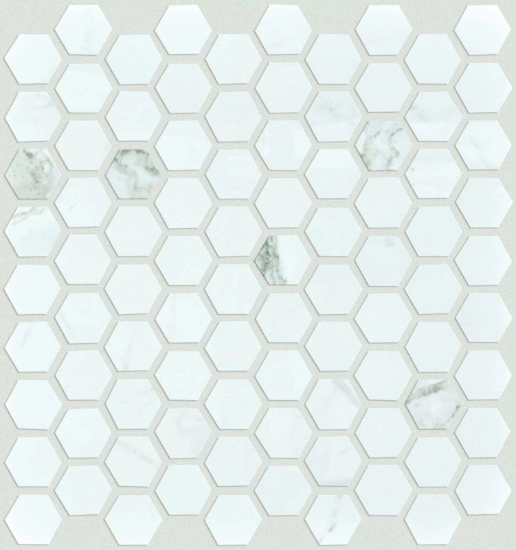 Shaw Floors Ceramic Solutions Casino Hex Mosaic Polish Statuario
