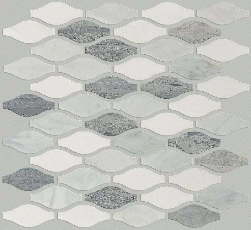 Shaw Floors SFA Pearl Ornament Mosaic Bianco C Blue G Thas