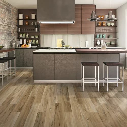 Mohawk SolidTech Select Founder's Trace Amber Shade Vinyl Plank 7 in. x 48 in. x 6 MM 20 mil.