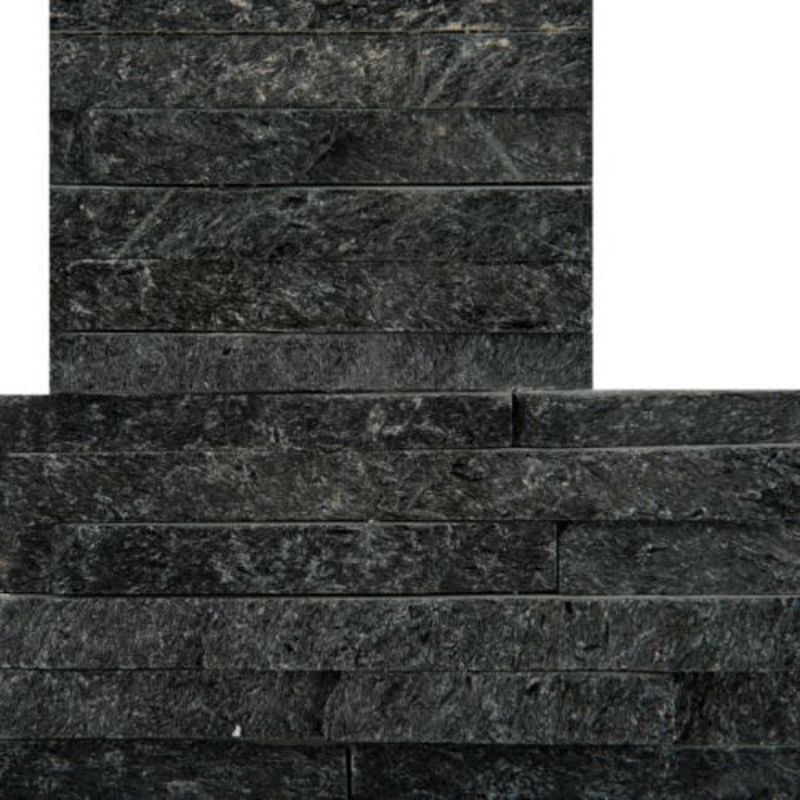 Emser SLATE, QUARTZITE & SANDSTONE Black Quartzite - Mini Stacked Mini Corner Set 6" X 24" X 1.25"
