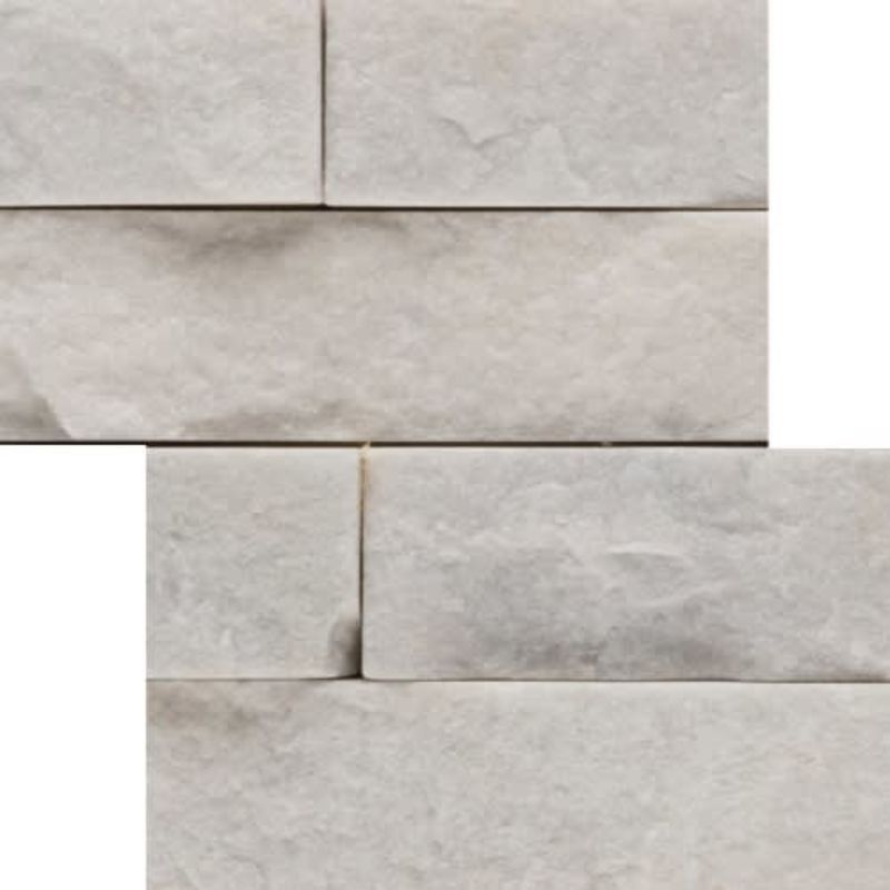 Emser SLATE, QUARTZITE & SANDSTONE White Quartzite - Stacked Corner Set 6" X 24" X 1.25"