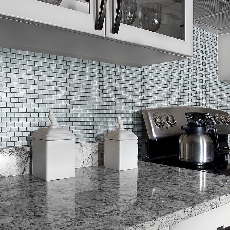 Shaw Floors Ceramic Solutions Chateau Mini Brick Mosaic Bianco Carrara