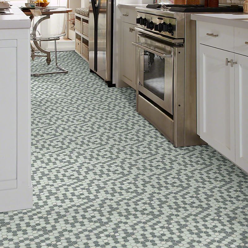 Shaw Floors Ceramic Solutions Molten Hexagon Glass Nickel