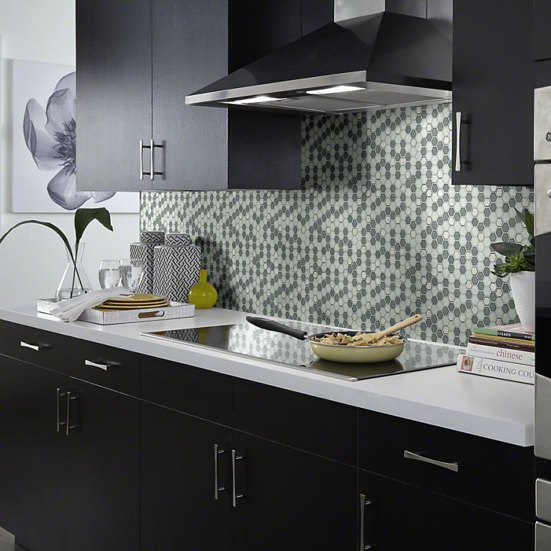 Shaw Floors Ceramic Solutions Molten Hexagon Glass Nickel