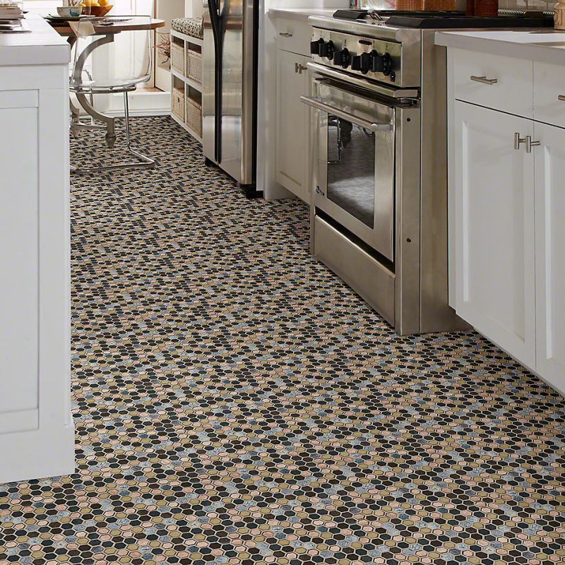 Shaw Floors Ceramic Solutions Molten Hexagon Glass Bronze