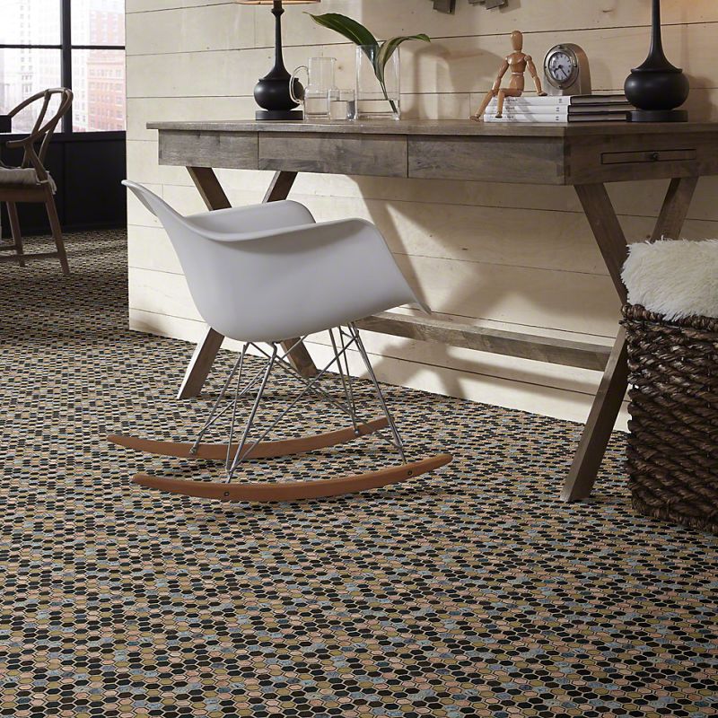 Shaw Floors Ceramic Solutions Molten Hexagon Glass Bronze