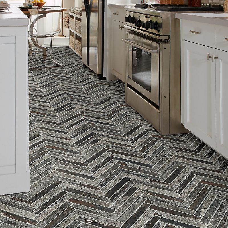 Shaw Floors Ceramic Solutions Fusion Herringbone Mosaic Copper