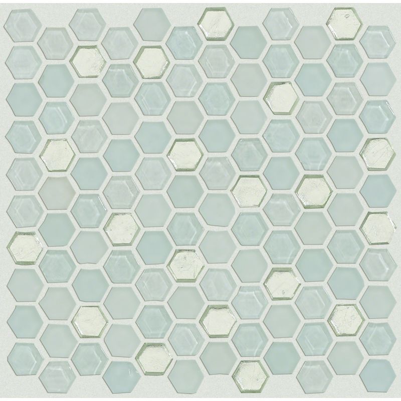 Shaw Floors Ceramic Solutions Molten Hexagon Glass Platinum