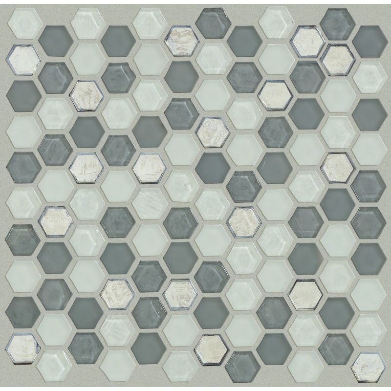 Shaw Floors Ceramic Solutions Molten Hexagon Glass Nickel