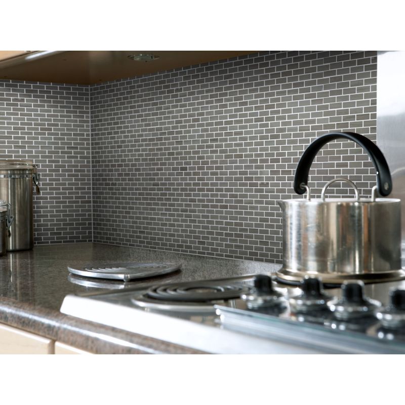 Shaw Floors Ceramic Solutions Chateau Mini Brick Mosaic Urban Grey
